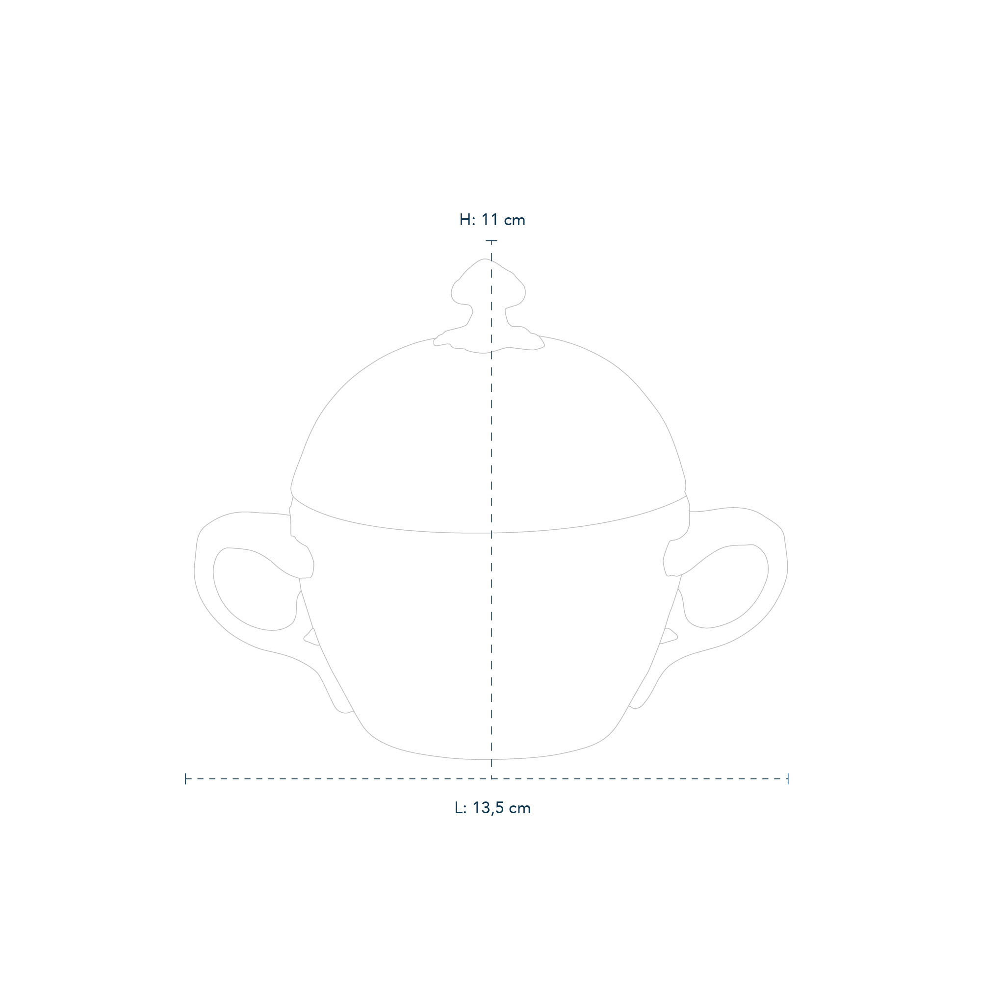 Line drawing of White Fluted Half Lace Sugar Bowl with Lid 20 cl